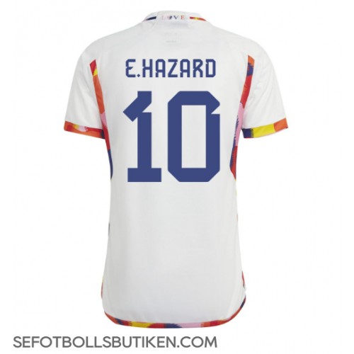 Belgien Eden Hazard #10 Replika Borta matchkläder VM 2022 Korta ärmar